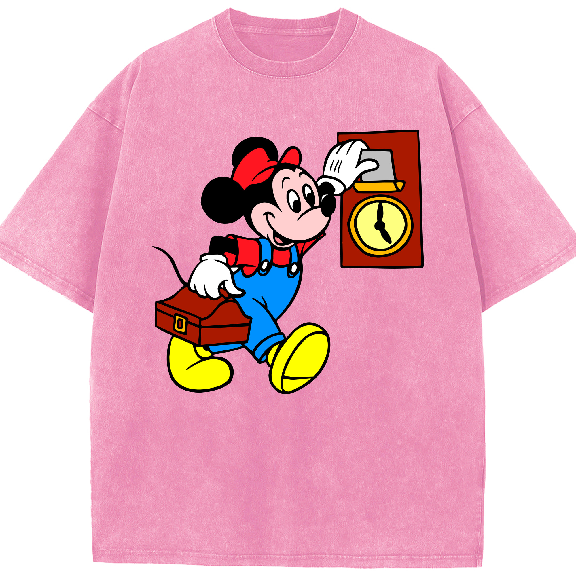 （画像用） ミッキーマウス Mickey Mouse 綿100% ヴィンテージ風 半袖Tシャツ（フロントプリント）
